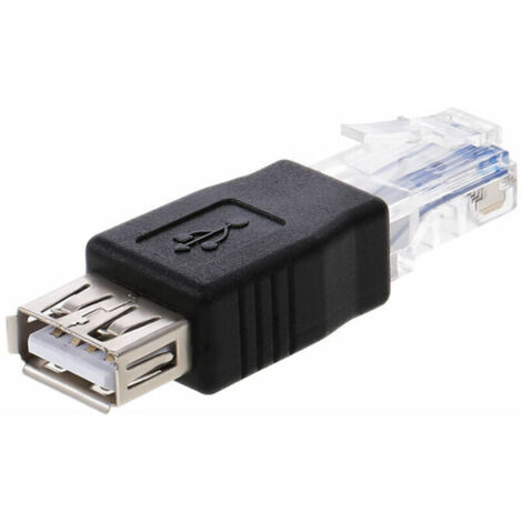 Adaptateur Usb Vers Rj45 Adaptateur Usb 2.0 Femelle Vers Ethernet Rj45 Male, Le Noir