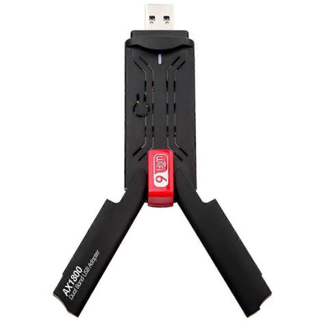 Adaptateur USB WiFi 6 pliable 1800 Mbps 802.11AX 2,4 GHz/5 GHz, clé Wi-Fi USB 3.0