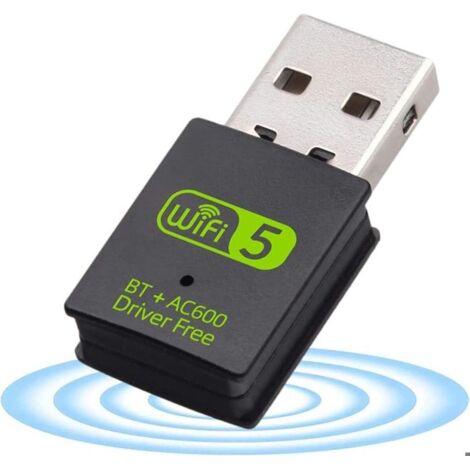 Adaptateur USB WiFi Bluetooth,600 Mbps double bande 2,4/5 GHz récepteur externe réseau sans fil,mini dongle WiFi pour PC