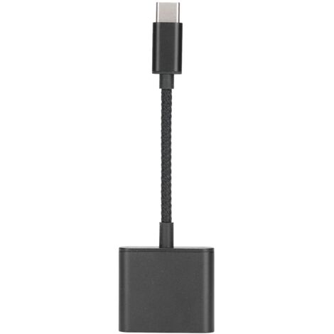 Adaptateur USB‑C vers Jack 3.5mm avec Charge Rapide PD 60W - Noir