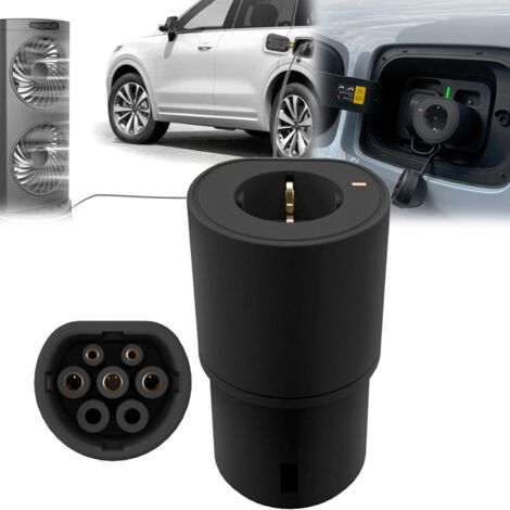 Adaptateur V2L pour véhicule électrique 2,5 kW 10A 220V Type 2 vers prise standard EU – Étanchéité IP54 – Utilisation extérieure et camping