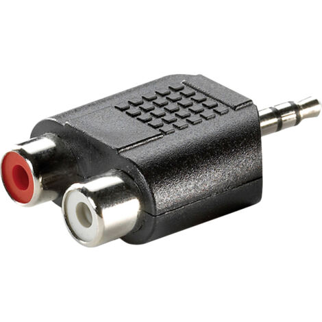 Adaptateur Value 11.99.4441 Jack audio [1x Jack mâle 3.5 mm - 2x Cinch-RCA femelle] noir