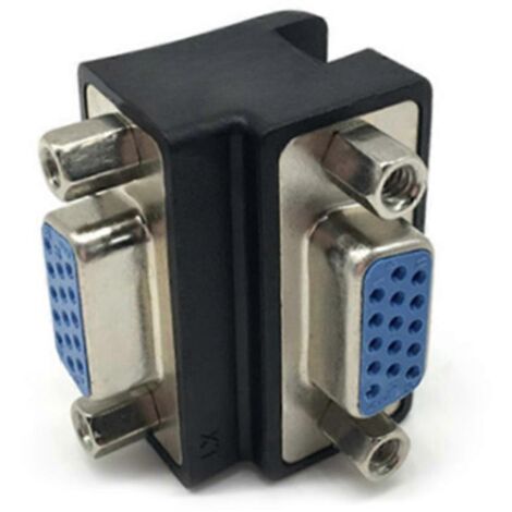 Adaptateur VGA 15 femelle vers 15 femelle à 90° largement utilisé dans les projecteurs et écrans LCD