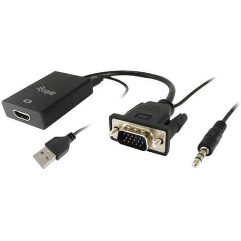 Adaptateur vga mâle vers hdmi femelle avec prise audio 3,5 equip 119038