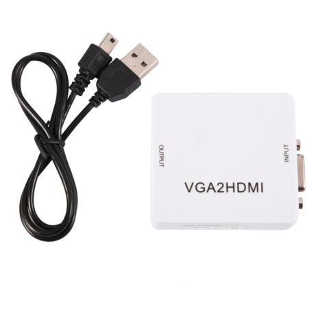 Adaptateur VGA vers HDMI 1080P pour PC, Portable, Lecteur DVD vers Téléviseur HD, Projecteur