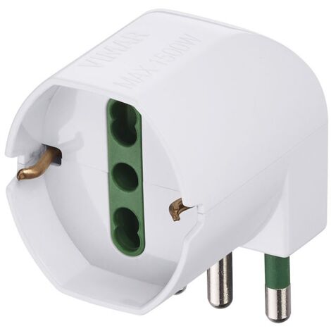 Adaptateur Vimar décalé S17 + fiche 2P+T 90° blanc 00305.B