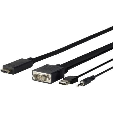 Adaptateur Vivolink PROVGAHDMI1 HDMI VGA Audio USB 1 m Noir