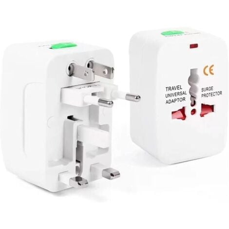 Adaptateur Voyage Universel, Adaptateur Prise Universelle Multi-Fonction, Internationale 200 Pays (France, USA, UK et Australie), All-in-One Travel Adapter