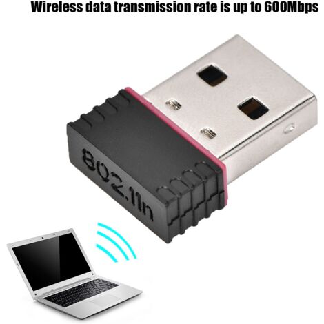 Adaptateur WiFi USB 2.0 Mini 600Mbps 2.4GHz pour PC et Mac - Clé Réseau sans Fil