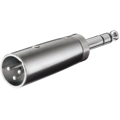 Adaptateur XLR, AUX Jack 6,35 mm Stéréo Fiche vers XLR Fiche, 1x fiche XLR (3 broches)  1x fiche jack 6,35 mm (4 broches, stéréo).