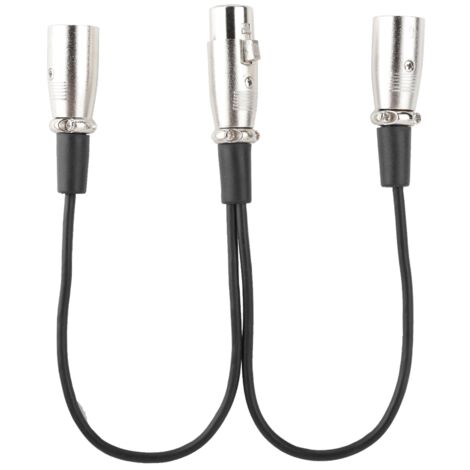 Adaptateur XLR Femelle 30cm vers Double Mâle pour Microphone Canon - Câble de Division Audio