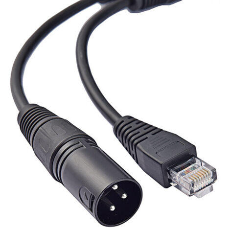 Adaptateur XLR mâle 3 broches vers RJ45 mâle/femelle pour microphone audio  adaptateur XLR symétrique DMX512 vers Ethernet RJ45.