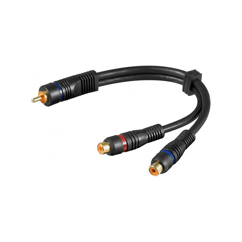 Cable Audio 2x Cinch - 1x Cinch Bu/St 0,20m ofc Cable (50930) - Goobay