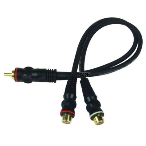 Adaptateur Y RCA - 1 RCA Male 2 RCA Femelles - Double blindage - bleu
