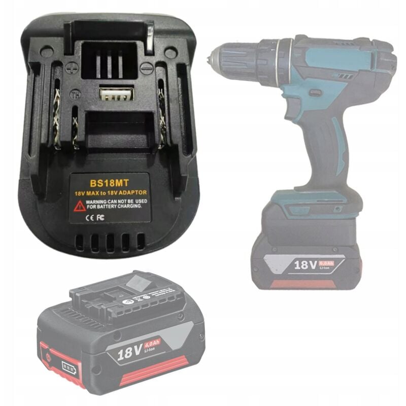 Adattatore/convertitore per batteria Bosch da 18 V a Makita 18 V (BS18MT).