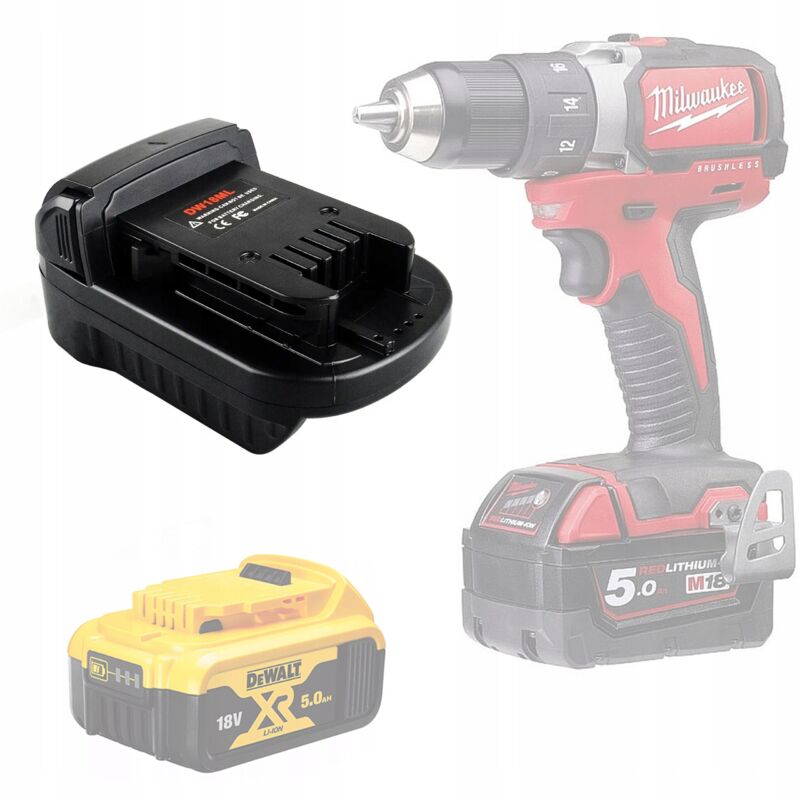 Adattatore/convertitore per batteria Dewalt da 18 V a Milwaukee 18 V (DW18ML)