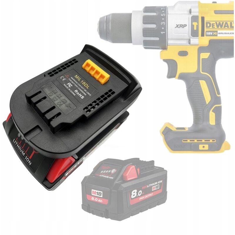 Adattatore/convertitore per batteria Milwaukee da 18 V a Dewalt 18 V (MIL18DL)
