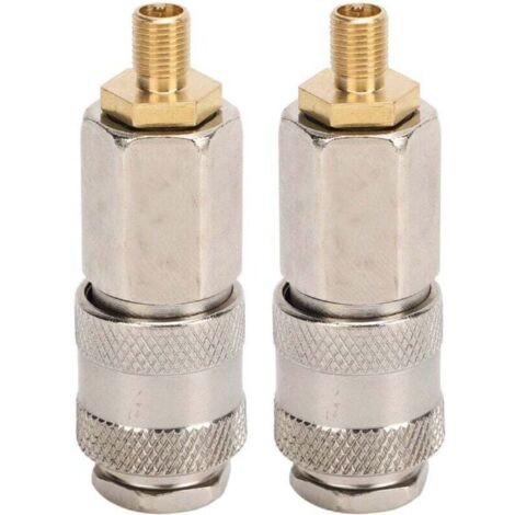 Adaptateurs d’air portables 3-en-1 en acier robuste, filetage mâle + valve + raccord rapide, lot de 2 pour gonfleurs de pneus