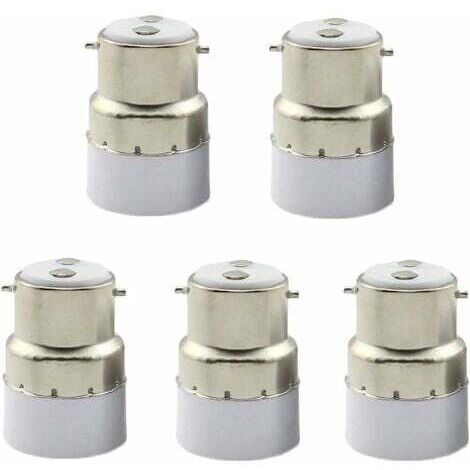 Adaptateurs d'ampoule B22 à E27, 5 pièces B22 mâle à E27 Femelle Douille Adaptateur d'ampoule convertisseur Supports de Lampe
