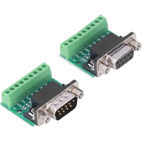 Adaptateurs de câble, DB9 mâle Femelle connecteur Adaptateur borne à vis 9 Broches 9 Trous Carte de Conversion pour RS232 RS485