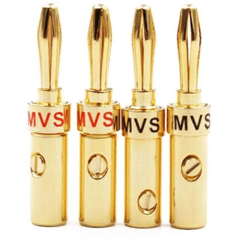 Adaptateurs de connecteurs banane Hifi Audio 4 mm pour câbles d'enceintes (lot de 4).