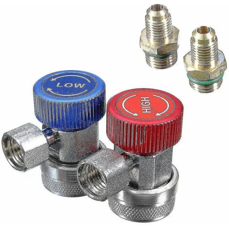 adaptateurs de connexion rapide R134a pour manomètre de climatisation automobile (basse/haute pression)