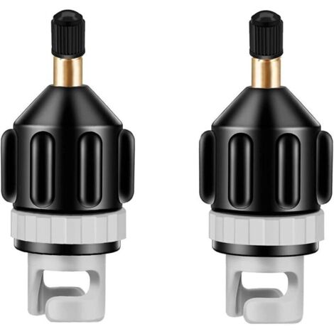 Adaptateurs de pompe électrique pour bateaux pneumatiques – Lot de 2, valves standard à double embout, en laiton nickelé