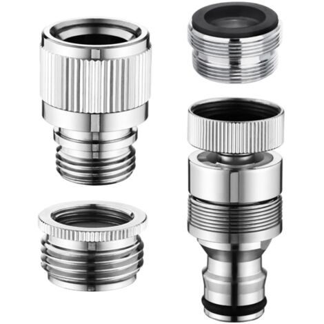 Adaptateurs pour tuyau d'arrosage (lot de 4) - Accessoires de raccordement pour robinet d'évier et de douche