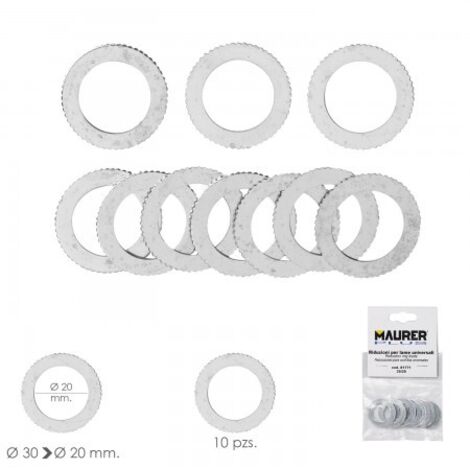Adaptateurs/Réducteurs Disque à tronçonner le bois Ø 30 à Ø 20 mm. (Sac 10 pièces)