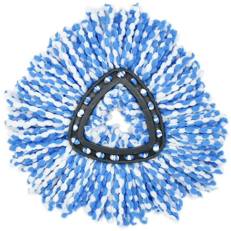 Adaptation vileda o-cedar disque triangulaire rotation 360 degrés tête de mop tête de remplacement fibre mop accessoires - blue