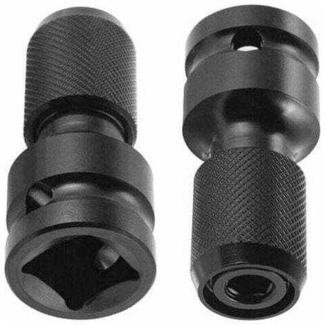 Adaptats de douille 1/2" carré vers 1/4" clé à douille hexagonale à cliquet convertiss de mandrin à dégagement rapide pour clé à cliquet à chocs et porte-embout de tournevis - 2 pièces