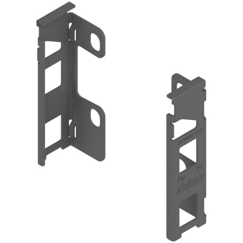 Blum LEGRABOX support arrière en bois, hauteur M 106 mm, gauche/droite, gris orion mat 5 pièces