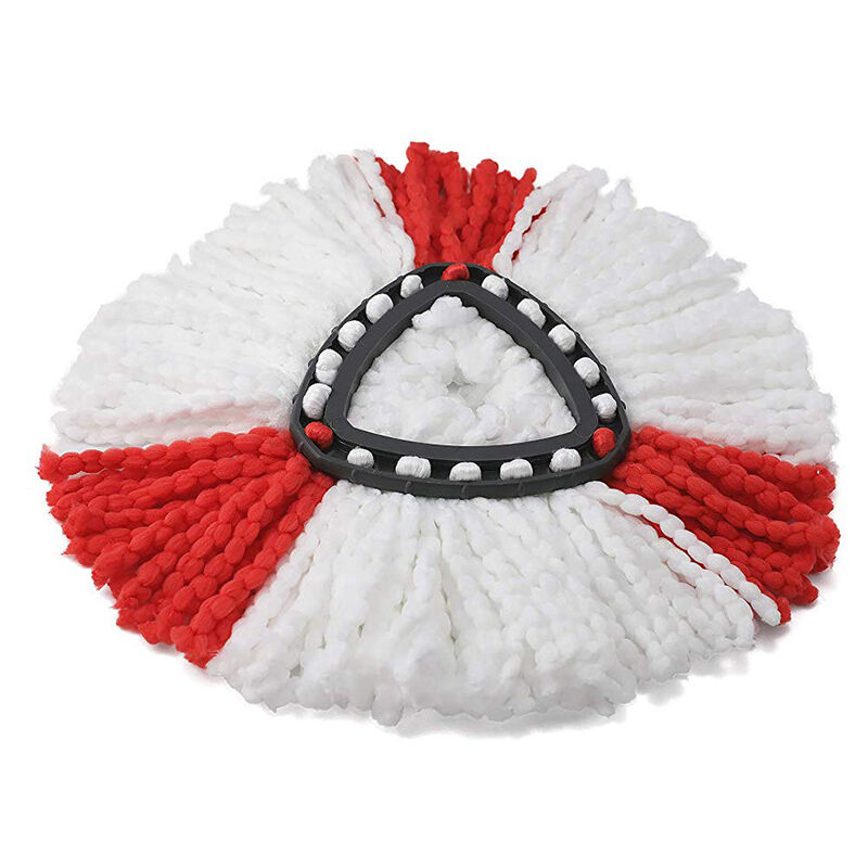 Linghhang - Adapté pour vileda o cedar triangulaire coton rotation 360 degrés tête de mop tête de remplacement fibre mop accessoires - red
