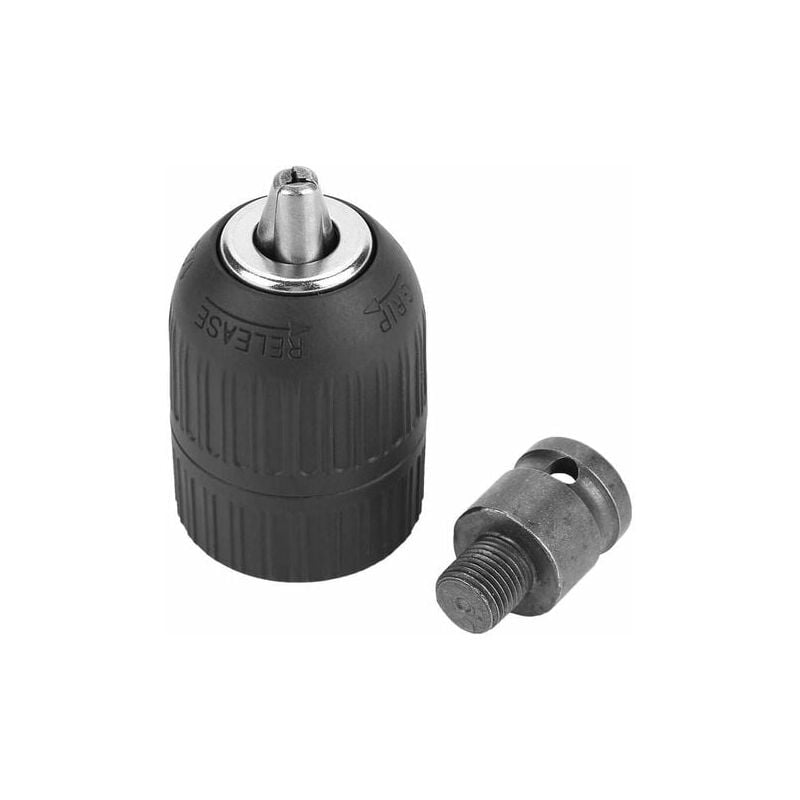 Aiperq - Adapter - 2-13mm 1/2-20UNF Keyless Drill Chuck with 1/2 Chuck Adapter for Impact Wrench Conversion