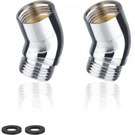 Adapter, 2 Stück 135° Winkel Neigungsadapter für Duschkopf, Messing Brausekopf Adapter, Geeignet für Handbrausen