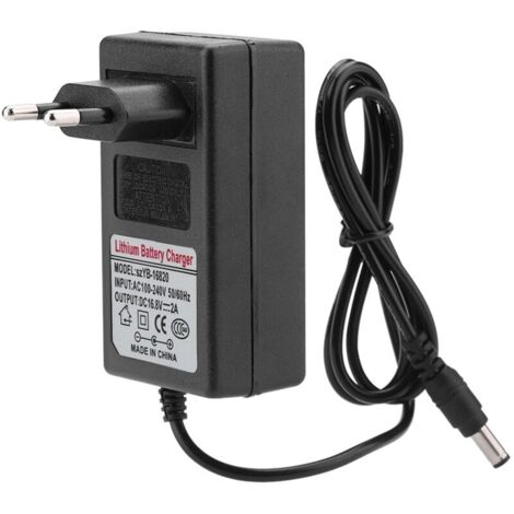 Adapter de CA de repuesto AC 100-240 V DC 16.8 V 2 A Cargador de batería de batería de litio Carga segura en la UE