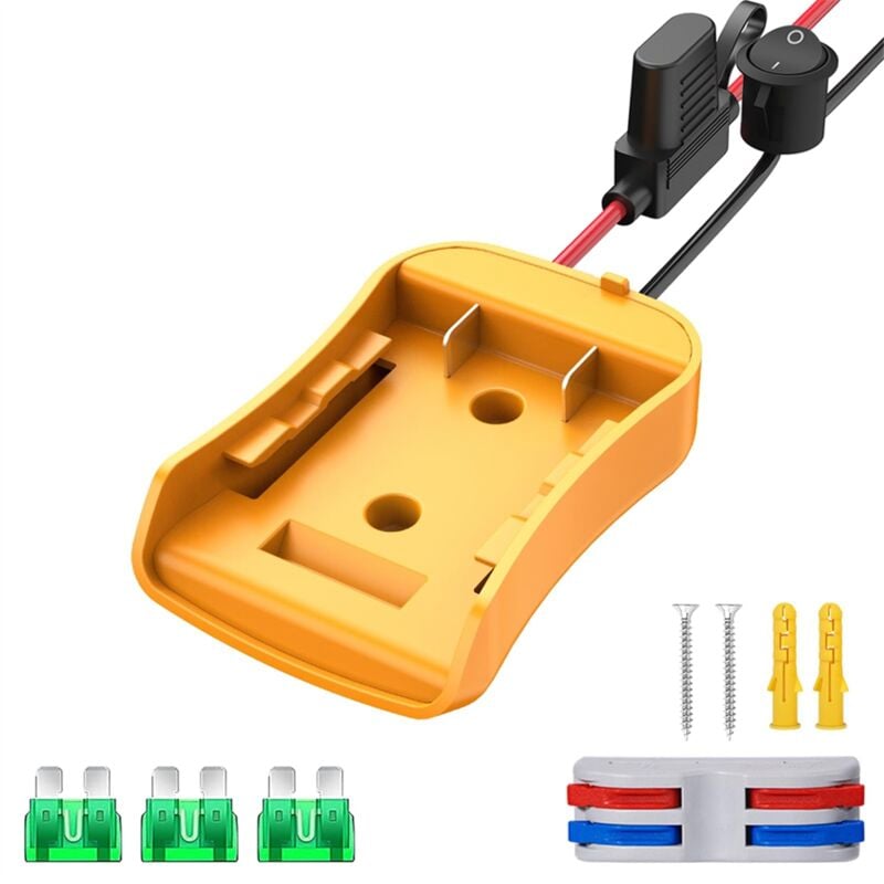 Image of Adapter für 20-V-Batterie, Batteriekonverter-Kit mit Sicherung, Schalter, Kabelklemmen