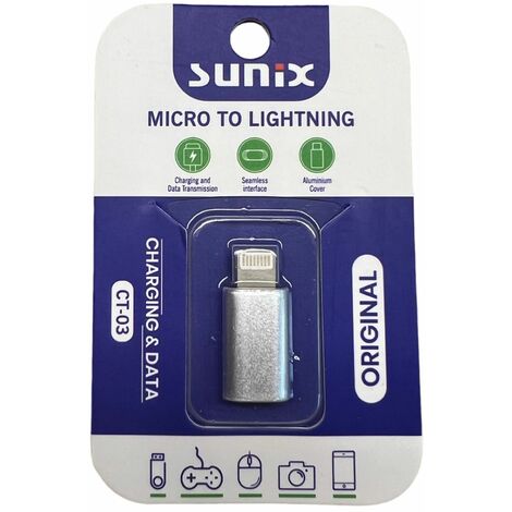 Adapter Micro-USB Buchse auf iPhone wandelt Micro-USB zu iPhone kompatibel mit Smartphone Silber