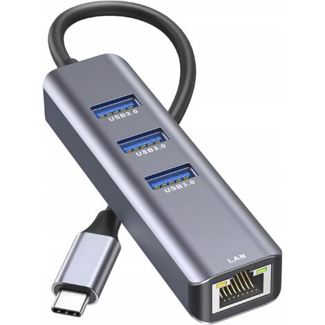 ADAPTER USB C LAN RJ45 + HUB 3xUSB GIGABIT MacBook
