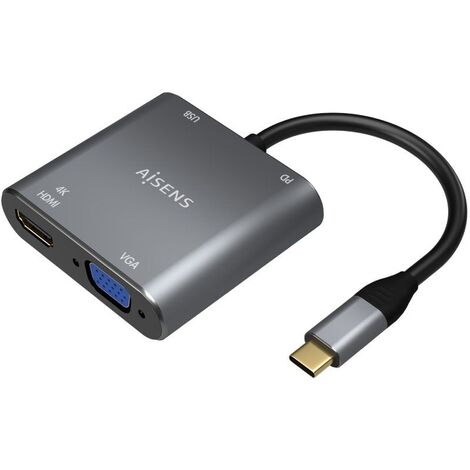 Adapter usbusb type-c aisens a109-0626/ hdmi weiblich - vga weiblich - usb type-c männlich - usbusb type-c weiblich - usb type-c weiblich