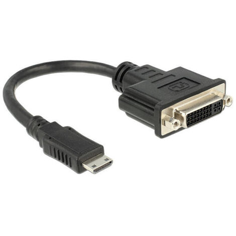 Adapterkabel Mini Hdmi-C Stecker  Dvi 24+1 Buchse Schwarz Ca