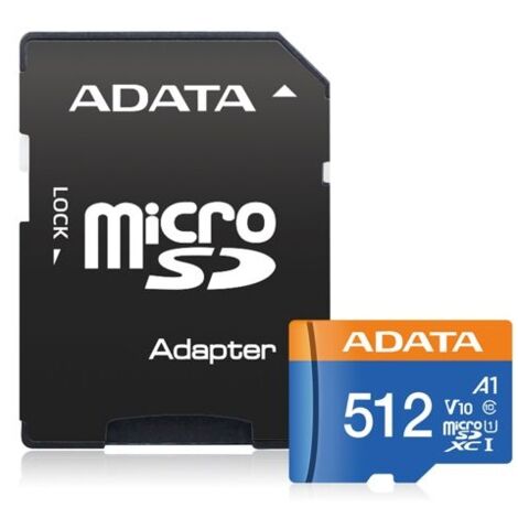ADATA CARD MICROSDHC 512GB UHS-I CL10 100/20 MB/s W/1 Adap.
