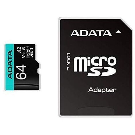 Adata Premier Pro UHS-I U3 V30S 64 GB MicroSDXC Memoria flash classe 10 Adattatore
