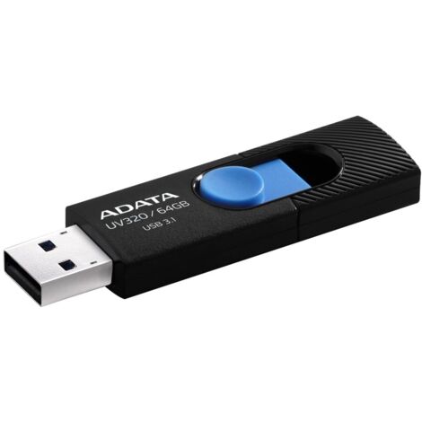 ADATA UV320 clé USB 64 Go USB Type-A 3.2 Gen 1 (3.1 Gen 1) Noir, Bleu