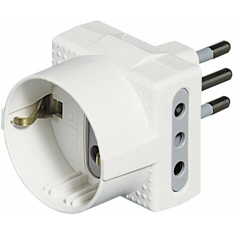 Adattatore 10a+t 2prese+schukobianco