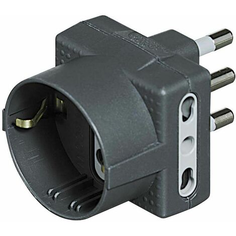 Adattatore 16a triplo c/schuko grigio