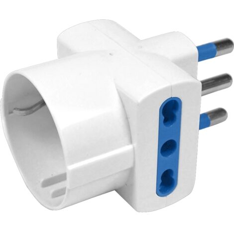ADATTATORE 3 USCITE 1 SCHUKO 2 BIPASSO E SPINA 16A