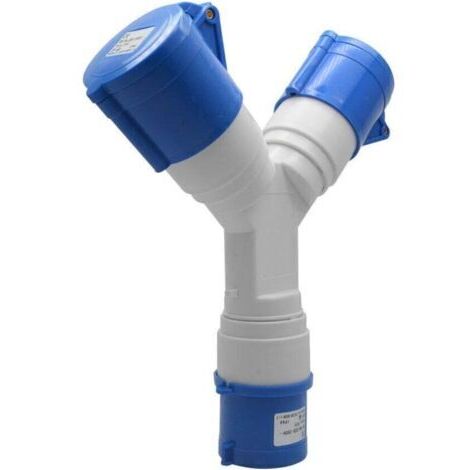 Adattatore a 2 prese con coperchio, 16A 220V IP44, multipresa per roulotte, camper e cantieri edili