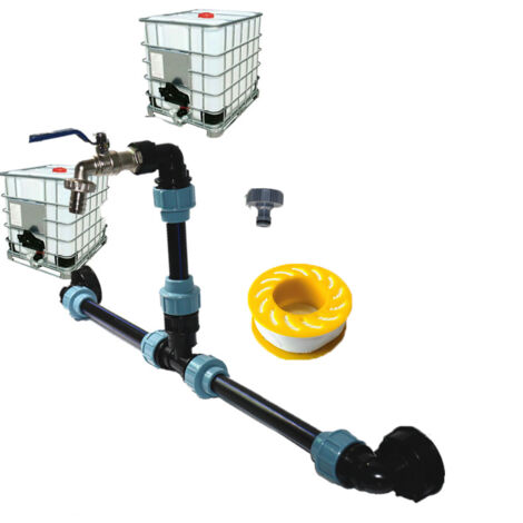 Adattatore a collo d'oca IBC: con uscita rubinetto da 3/4 di pollice, adattatore per serbatoio IBC, adattatore per raccordo per barile S60X6 tonnellate per uso in giardino, domestico e industriale