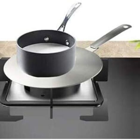 Adattatore a induzione, disco convertitore per piano cottura a induzione, piastra diffusore di calore con manico e base removibili, 20 cm